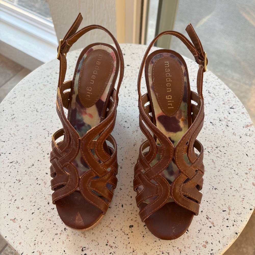 Madden Girl Brown Strappy Sandals